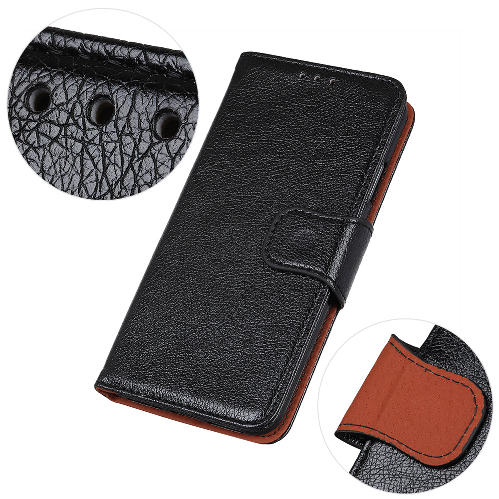 Nappa Texture Split Leather Wallet Case for Samsung Galaxy S20 FE 4G/5G/S20 Lite/S20 FE 2022 - Black