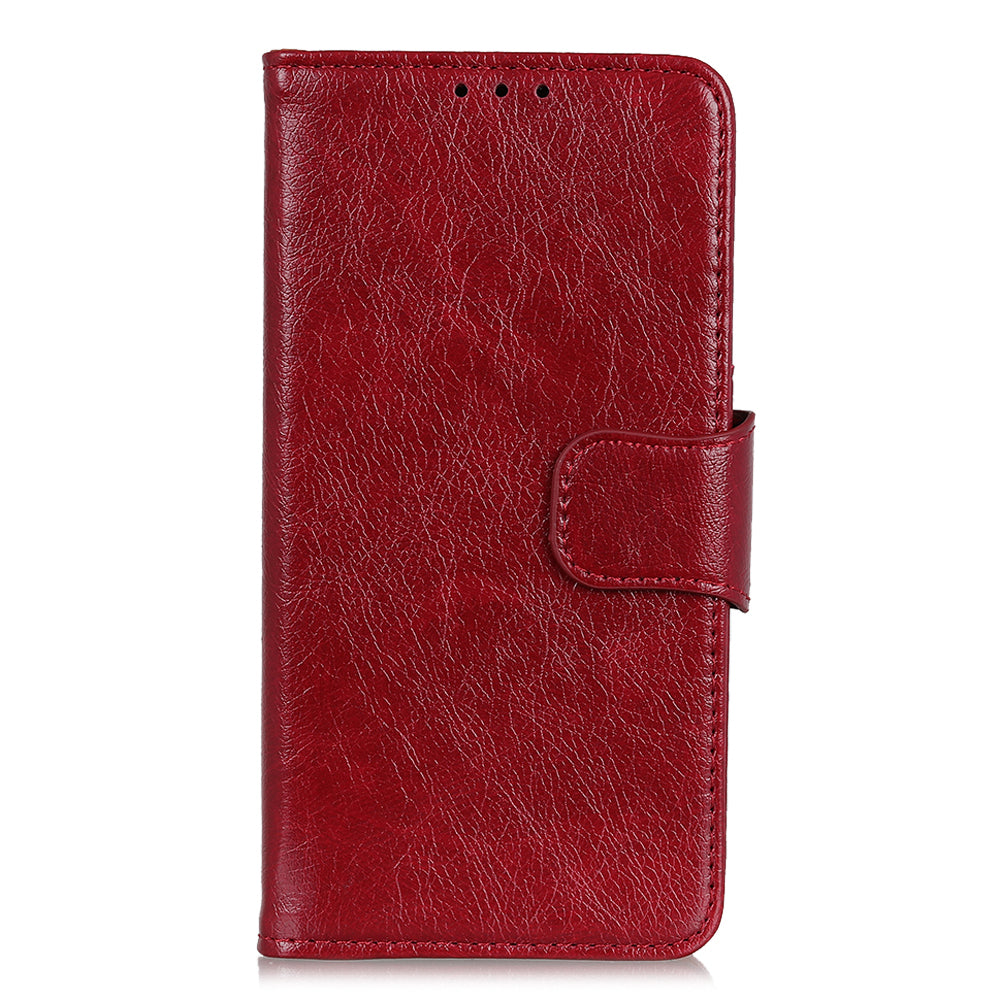 Nappa Texture Split Leather Wallet Case for Samsung Galaxy S20 FE 4G/5G/S20 Lite/S20 FE 2022 - Red