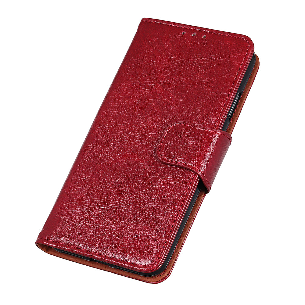 Nappa Texture Split Leather Wallet Case for Samsung Galaxy S20 FE 4G/5G/S20 Lite/S20 FE 2022 - Red