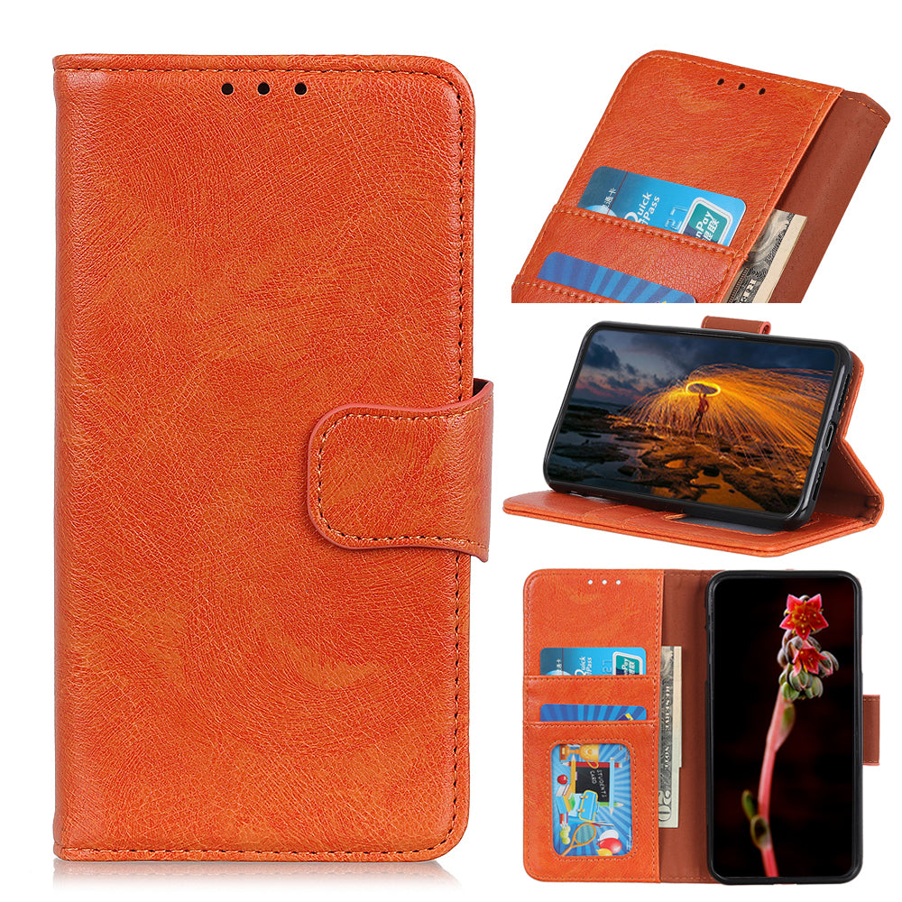 Nappa Texture Split Leather Wallet Case for Samsung Galaxy S20 FE 4G/5G/S20 Lite/S20 FE 2022 - Orange