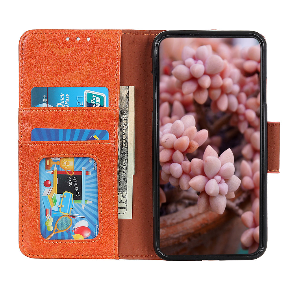 Nappa Texture Split Leather Wallet Case for Samsung Galaxy S20 FE 4G/5G/S20 Lite/S20 FE 2022 - Orange