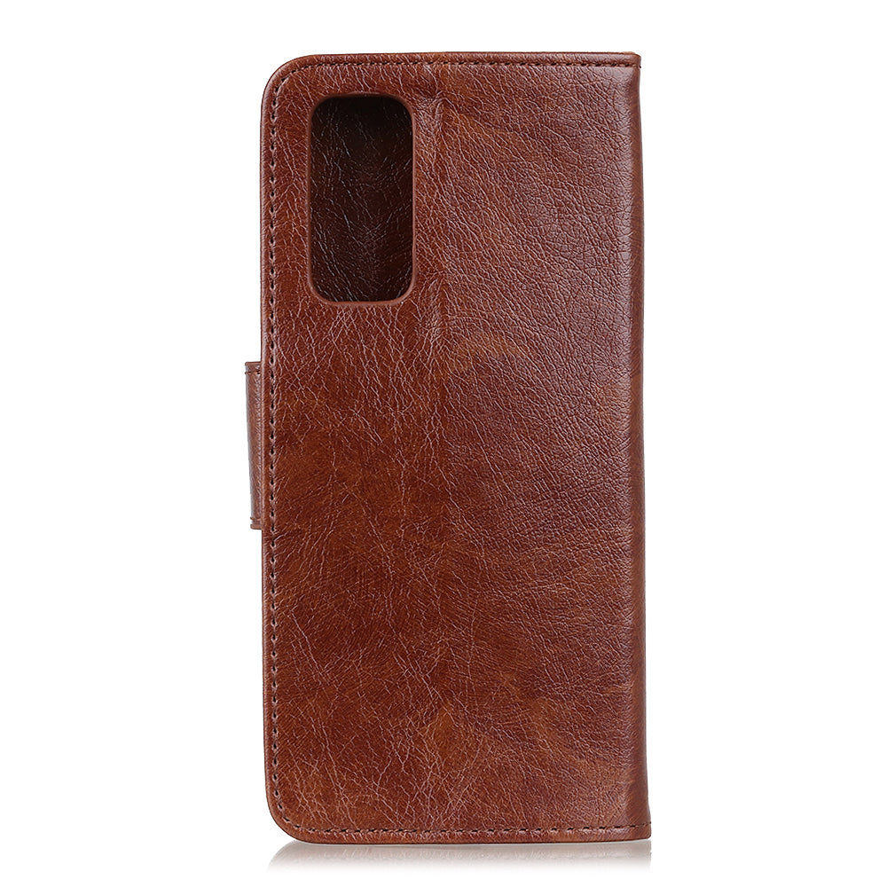 Nappa Texture Split Leather Wallet Case for Samsung Galaxy S20 FE 4G/5G/S20 Lite/S20 FE 2022 - Brown