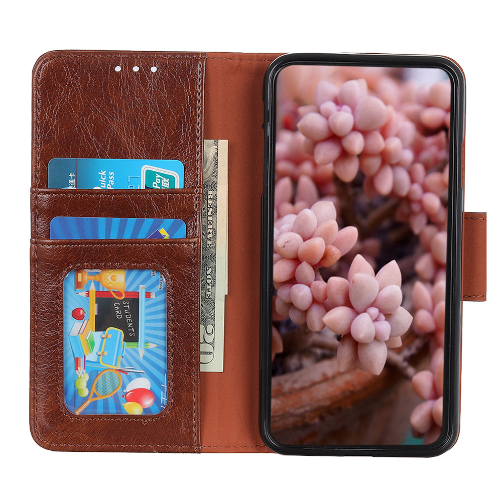 Nappa Texture Split Leather Wallet Case for Samsung Galaxy S20 FE 4G/5G/S20 Lite/S20 FE 2022 - Brown