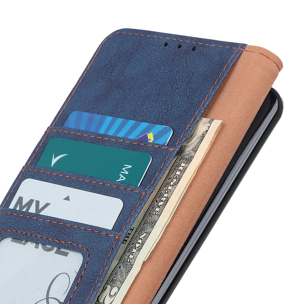 KHAZNEH Retro Split Leather with Wallet Unique Case for Samsung Galaxy S20 FE/S20 Fan Edition/S20 FE 5G/S20 Fan Edition 5G/S20 Lite - Blue