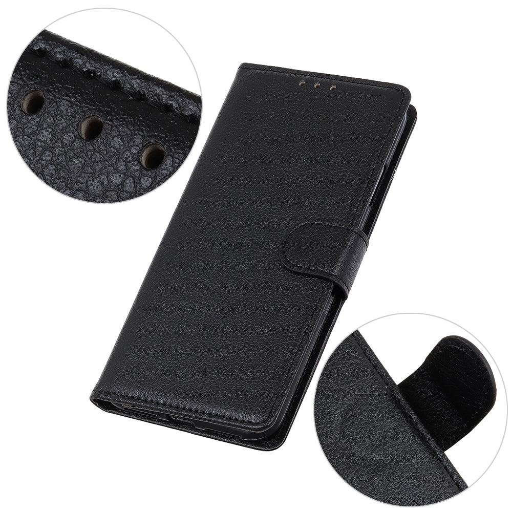 For Samsung Galaxy S20 Fan Edition Shockproof Anti-dust Anti-scratch Litchi Texture Wallet Stand Leather Cover - Black