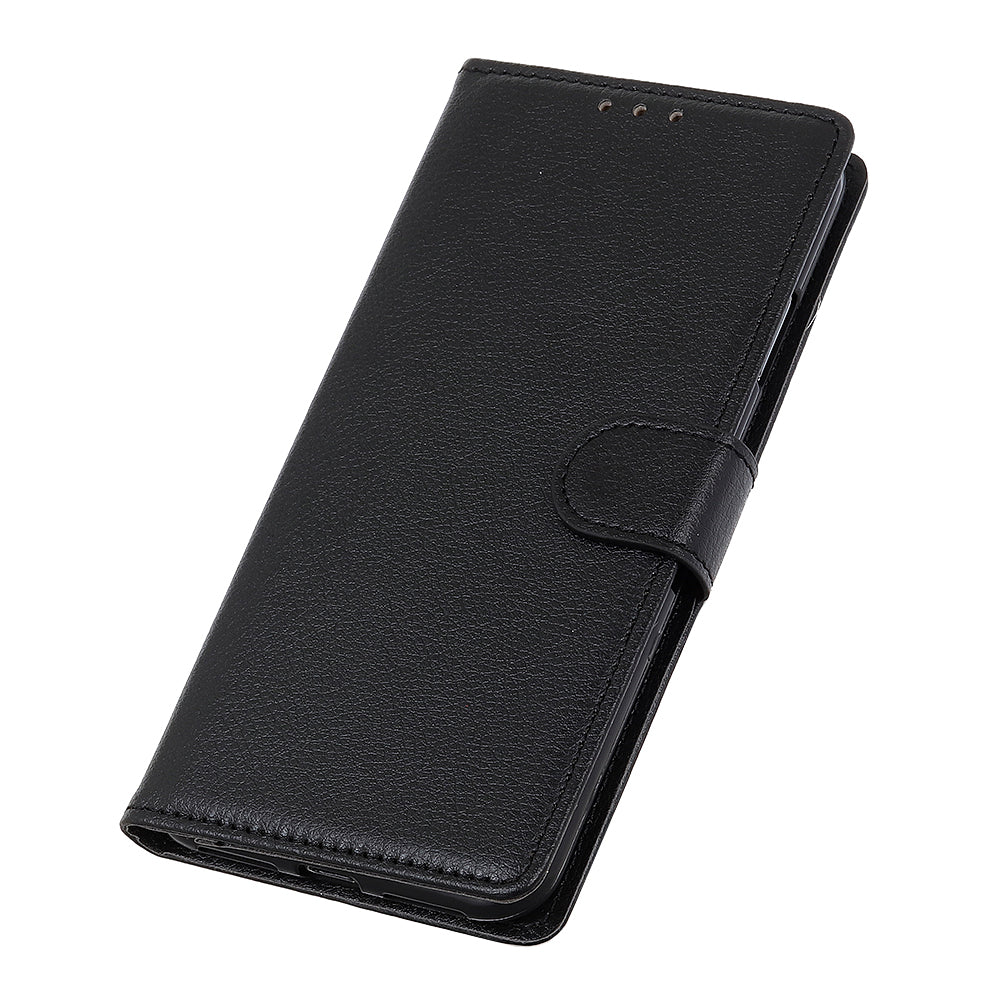 For Samsung Galaxy S20 Fan Edition Shockproof Anti-dust Anti-scratch Litchi Texture Wallet Stand Leather Cover - Black