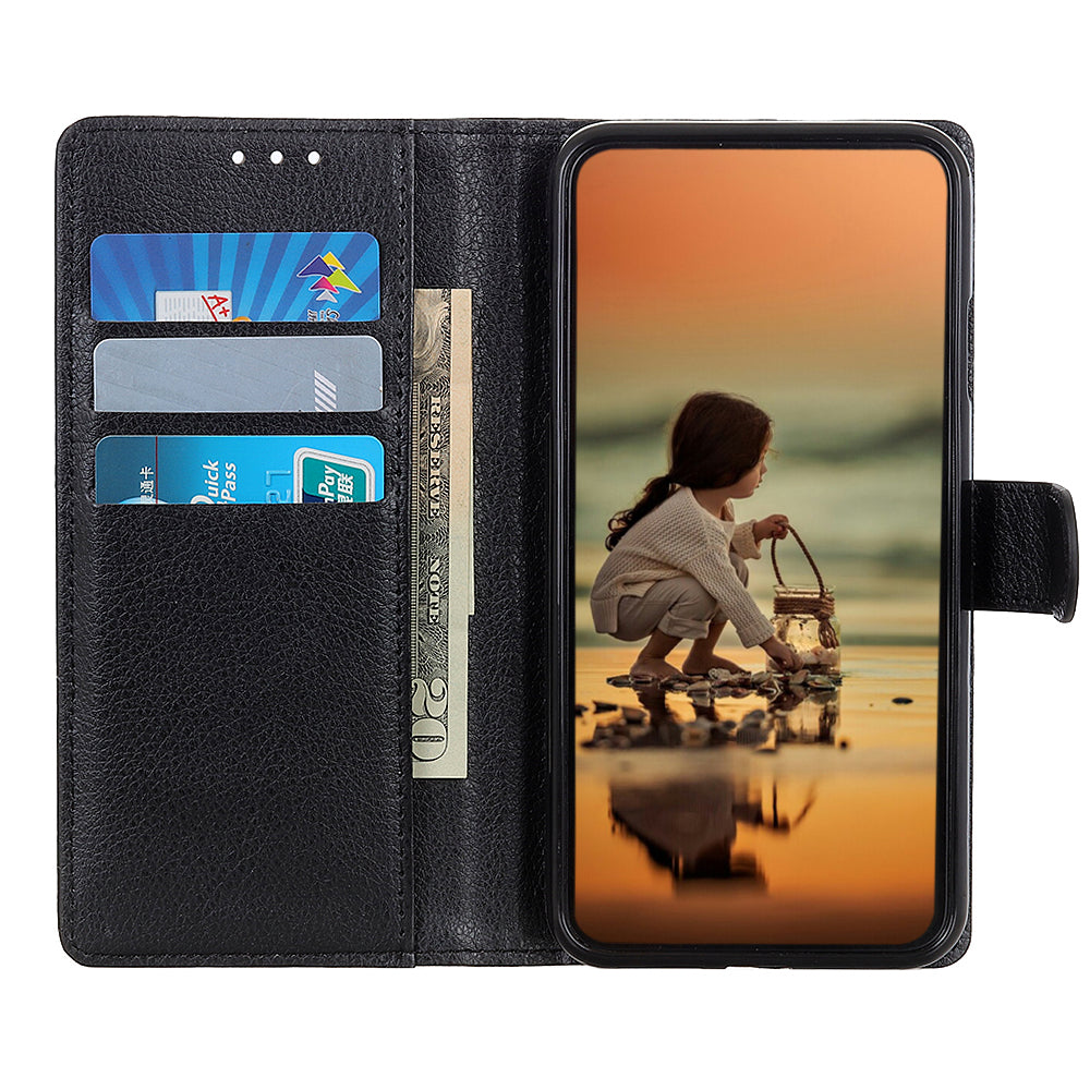 For Samsung Galaxy S20 Fan Edition Shockproof Anti-dust Anti-scratch Litchi Texture Wallet Stand Leather Cover - Black