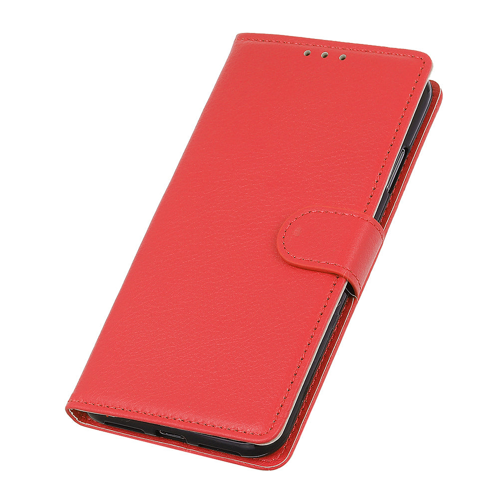 For Samsung Galaxy S20 Fan Edition Shockproof Anti-dust Anti-scratch Litchi Texture Wallet Stand Leather Cover - Red