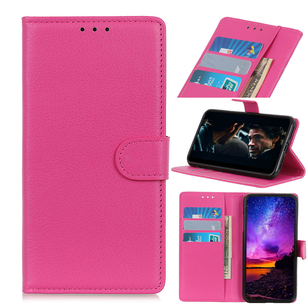 For Samsung Galaxy S20 Fan Edition Shockproof Anti-dust Anti-scratch Litchi Texture Wallet Stand Leather Cover - Rose