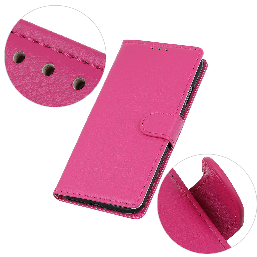 For Samsung Galaxy S20 Fan Edition Shockproof Anti-dust Anti-scratch Litchi Texture Wallet Stand Leather Cover - Rose