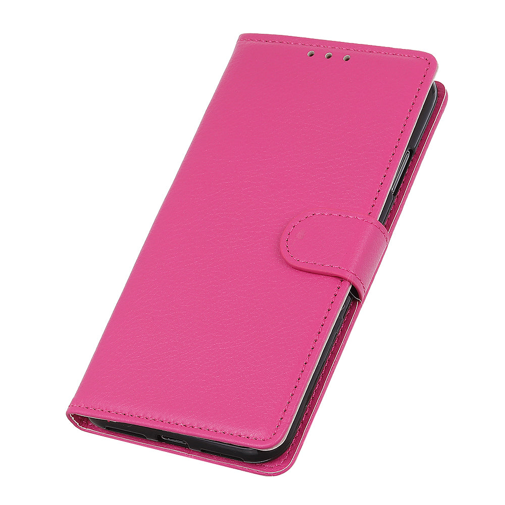 For Samsung Galaxy S20 Fan Edition Shockproof Anti-dust Anti-scratch Litchi Texture Wallet Stand Leather Cover - Rose