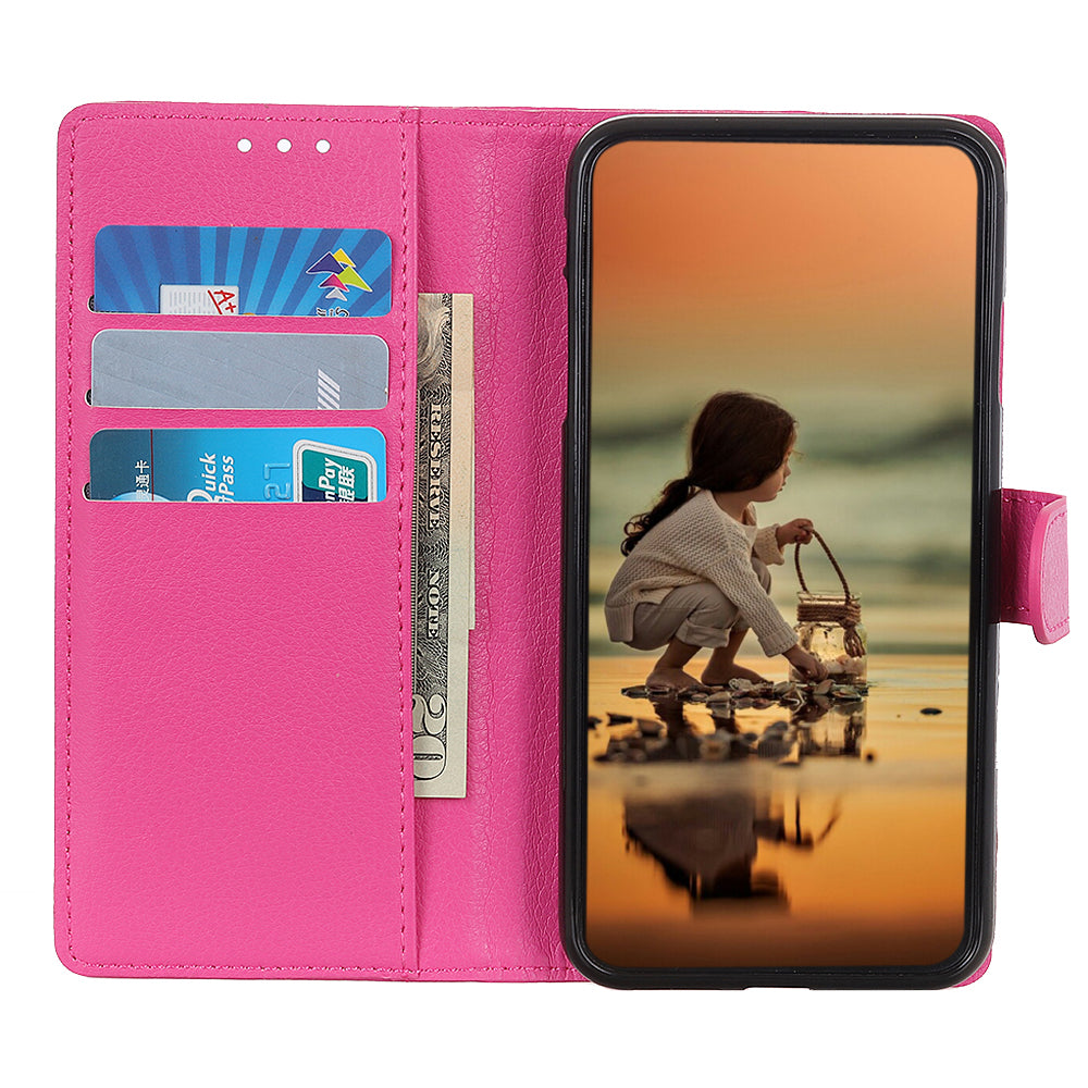 For Samsung Galaxy S20 Fan Edition Shockproof Anti-dust Anti-scratch Litchi Texture Wallet Stand Leather Cover - Rose