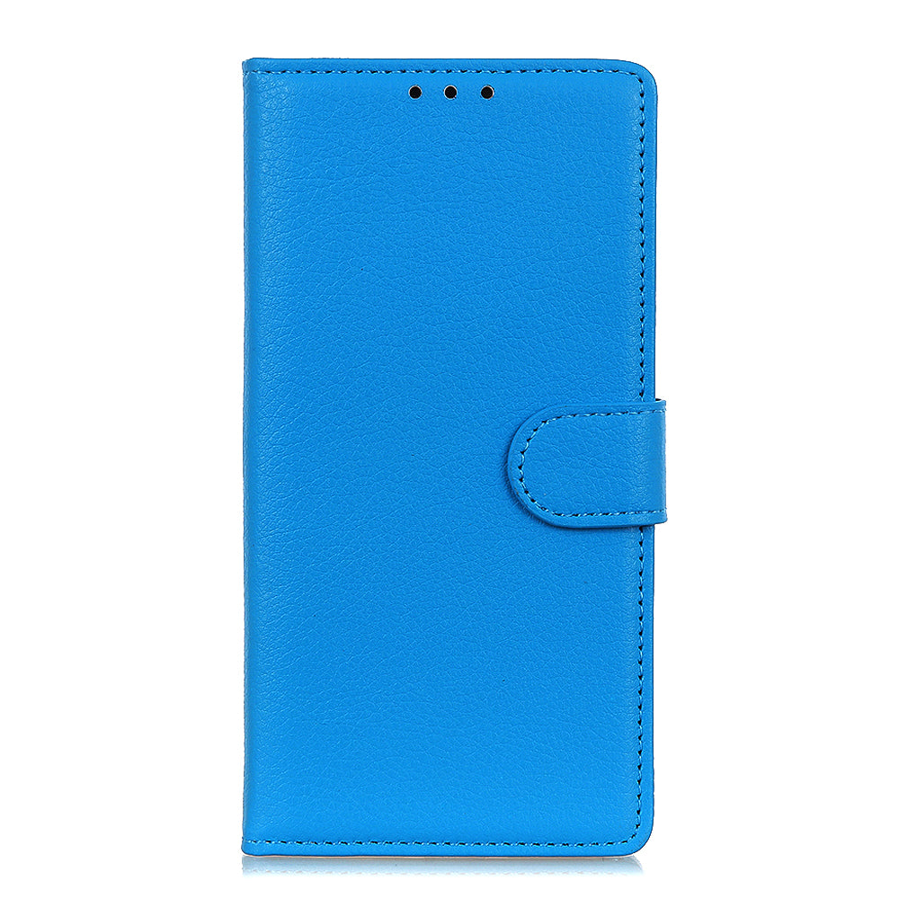 For Samsung Galaxy S20 Fan Edition Shockproof Anti-dust Anti-scratch Litchi Texture Wallet Stand Leather Cover - Blue