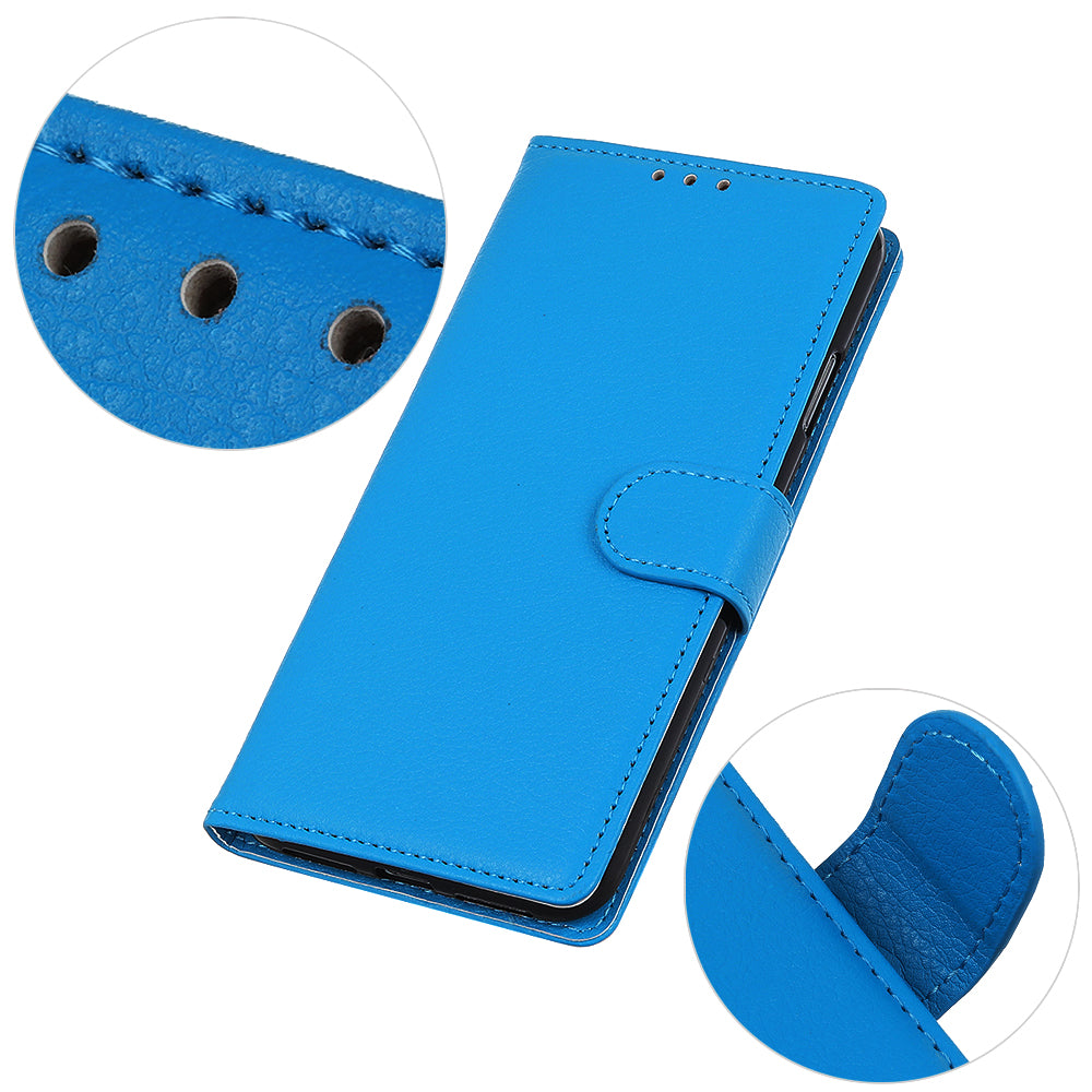 For Samsung Galaxy S20 Fan Edition Shockproof Anti-dust Anti-scratch Litchi Texture Wallet Stand Leather Cover - Blue