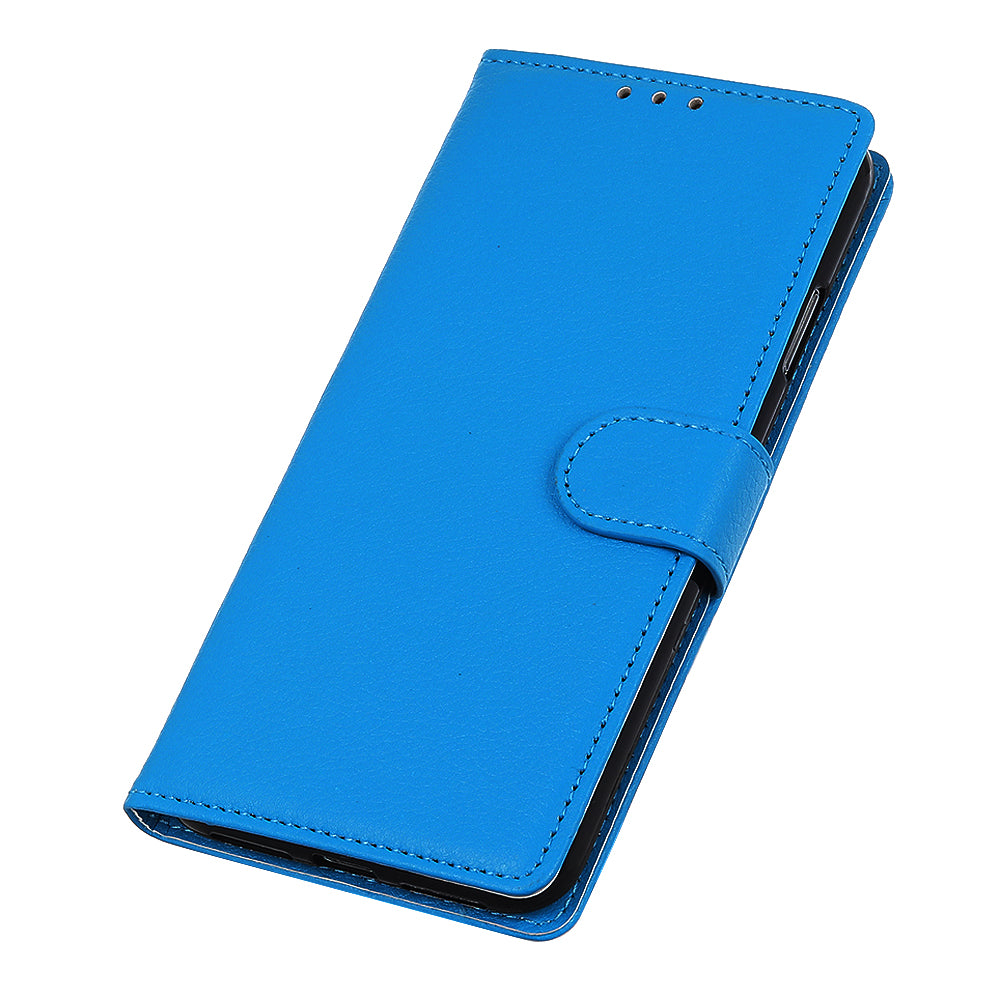 For Samsung Galaxy S20 Fan Edition Shockproof Anti-dust Anti-scratch Litchi Texture Wallet Stand Leather Cover - Blue