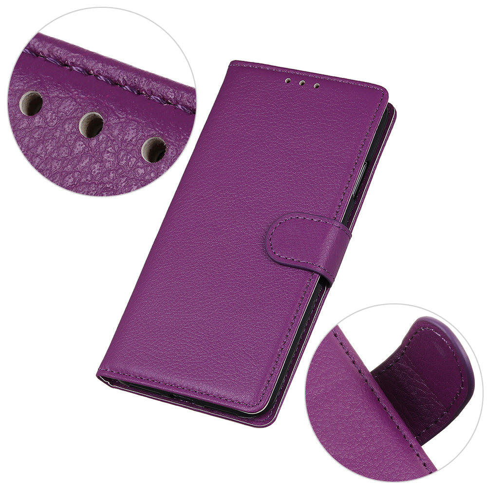 For Samsung Galaxy S20 Fan Edition Shockproof Anti-dust Anti-scratch Litchi Texture Wallet Stand Leather Cover - Purple