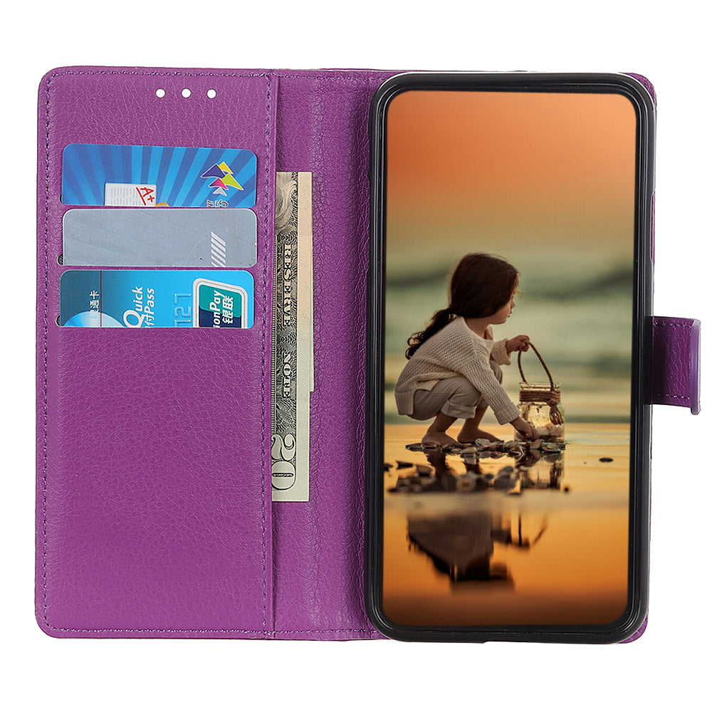 For Samsung Galaxy S20 Fan Edition Shockproof Anti-dust Anti-scratch Litchi Texture Wallet Stand Leather Cover - Purple