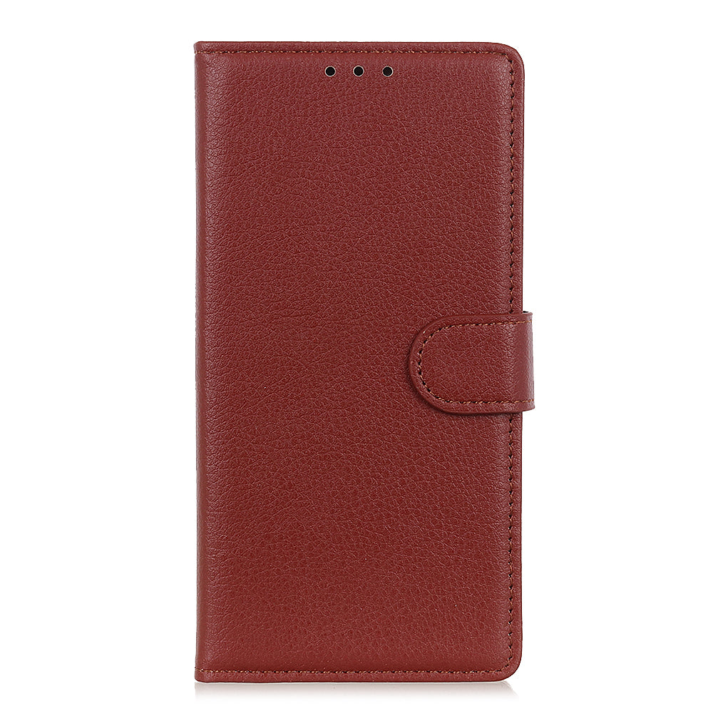 For Samsung Galaxy S20 Fan Edition Shockproof Anti-dust Anti-scratch Litchi Texture Wallet Stand Leather Cover - Brown