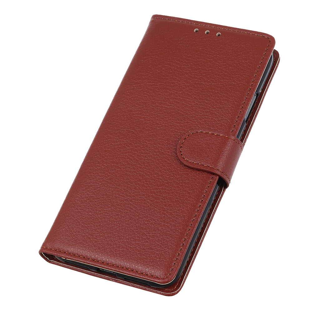 For Samsung Galaxy S20 Fan Edition Shockproof Anti-dust Anti-scratch Litchi Texture Wallet Stand Leather Cover - Brown