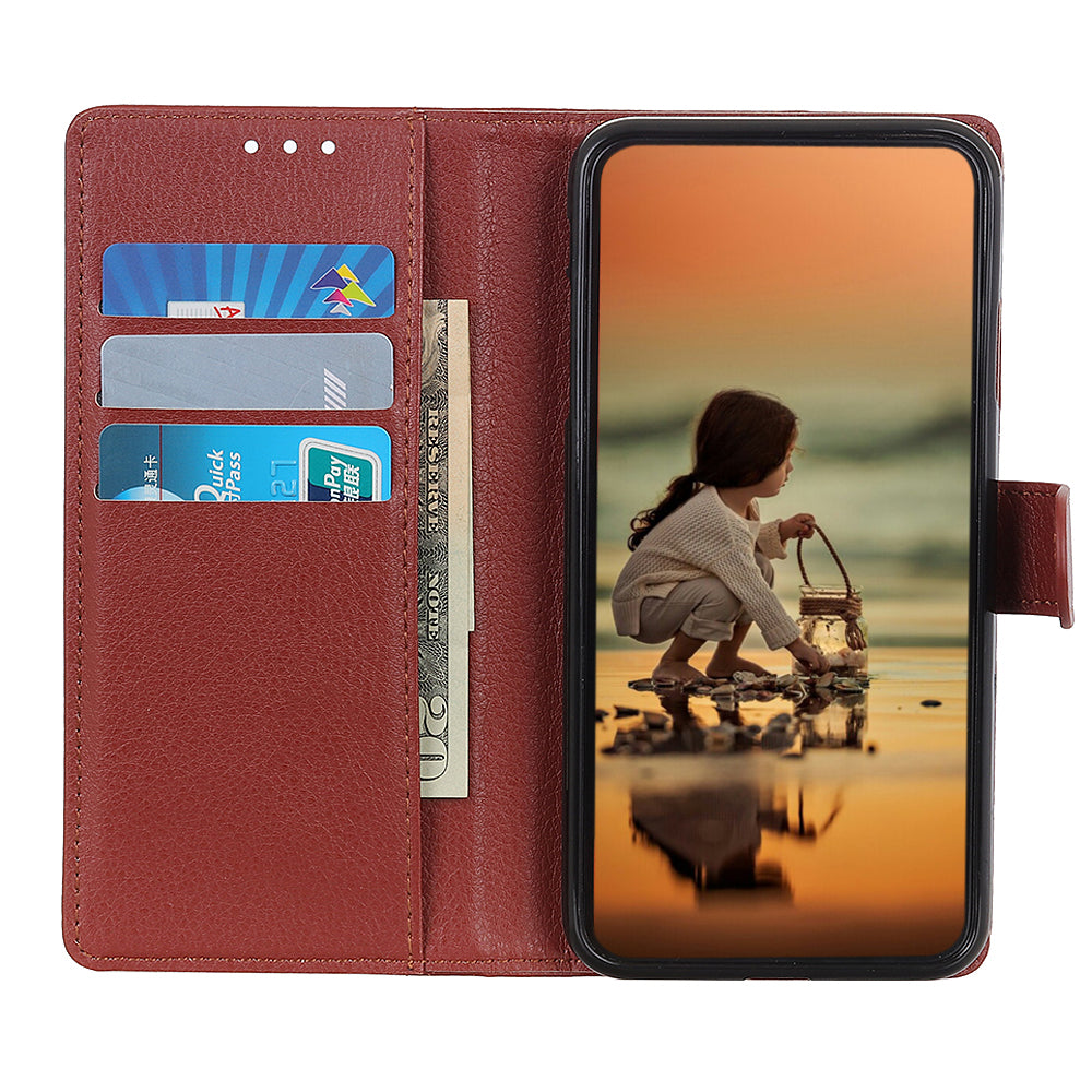 For Samsung Galaxy S20 Fan Edition Shockproof Anti-dust Anti-scratch Litchi Texture Wallet Stand Leather Cover - Brown