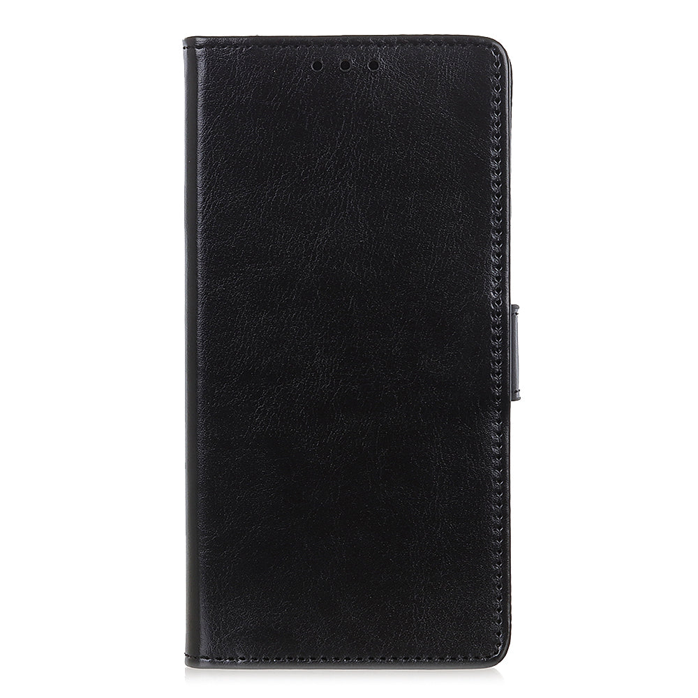 Crazy Horse Wallet Stand Leather Shell for Samsung Galaxy S20 Fan Edition - Black