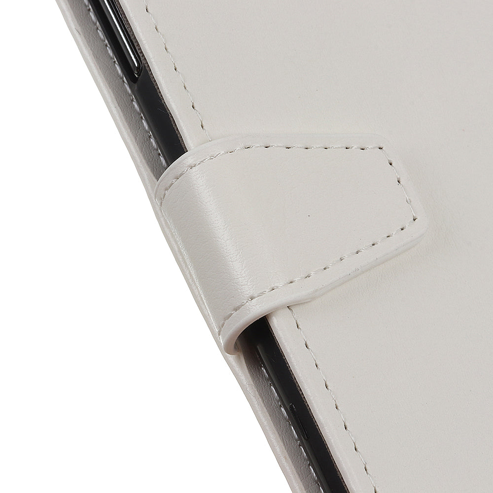 Crazy Horse Wallet Stand Leather Shell for Samsung Galaxy S20 Fan Edition - White