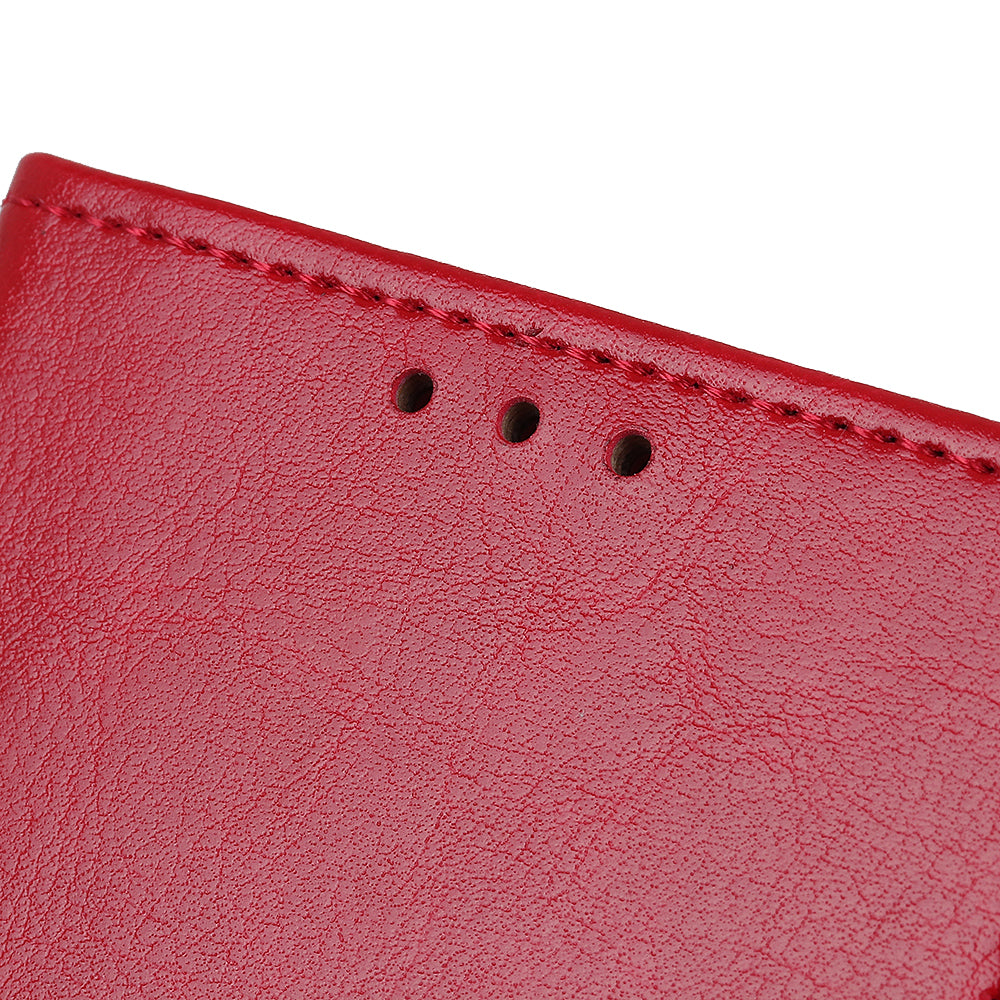 Crazy Horse Wallet Stand Leather Shell for Samsung Galaxy S20 Fan Edition - Red