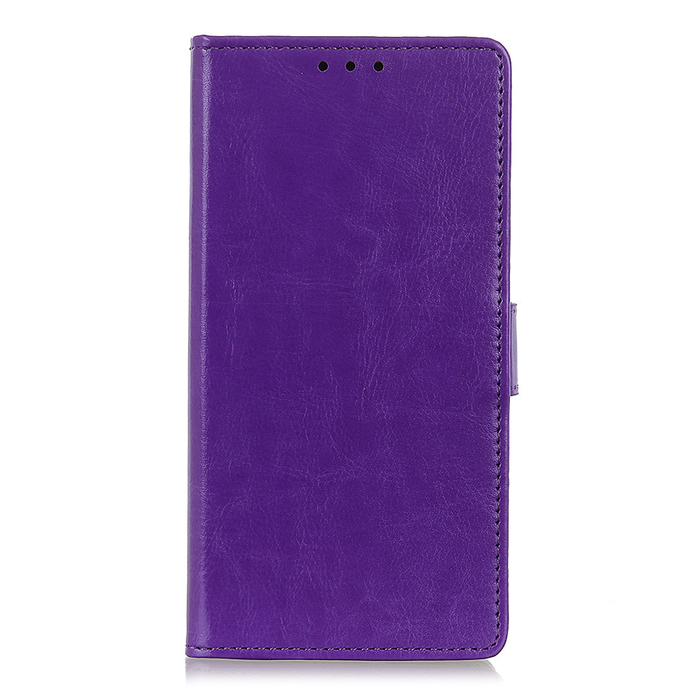 Crazy Horse Wallet Stand Leather Shell for Samsung Galaxy S20 Fan Edition - Purple