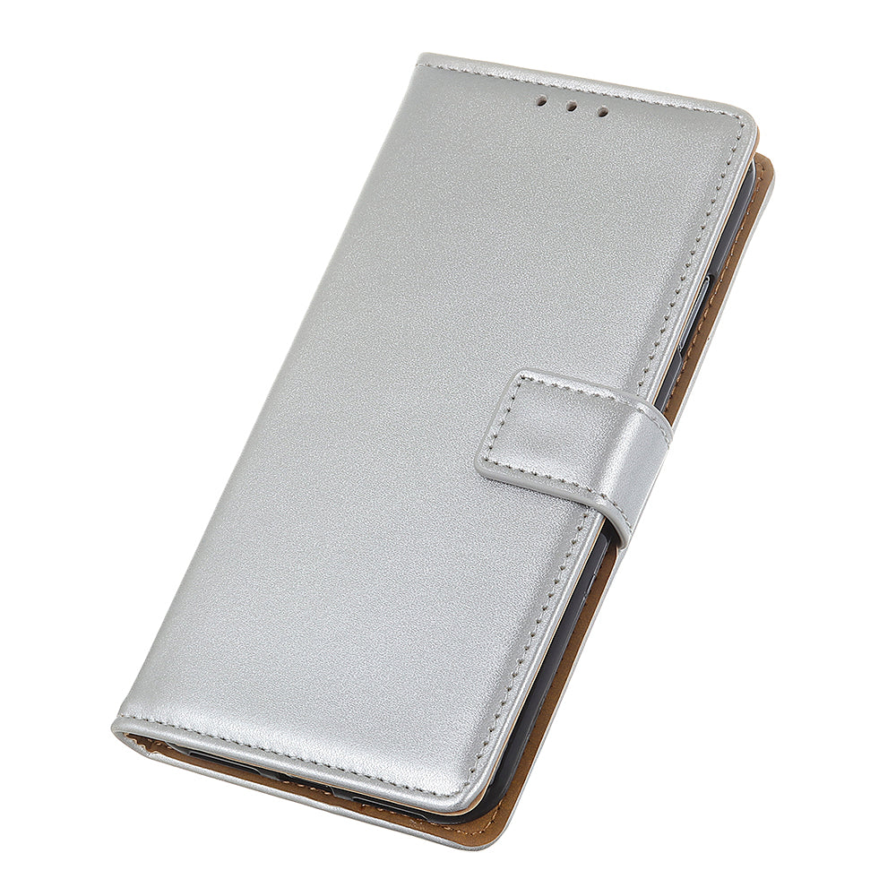 For Samsung Galaxy S20 Fan Edition Protective Phone Case Scratch Resistant Shell Shockproof Flip Cover with Stand Wallet - Silver