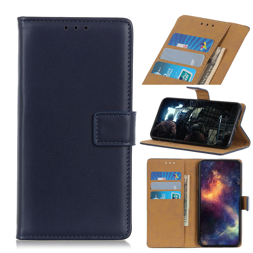 For Samsung Galaxy S20 Fan Edition Protective Phone Case Scratch Resistant Shell Shockproof Flip Cover with Stand Wallet - Dark Blue