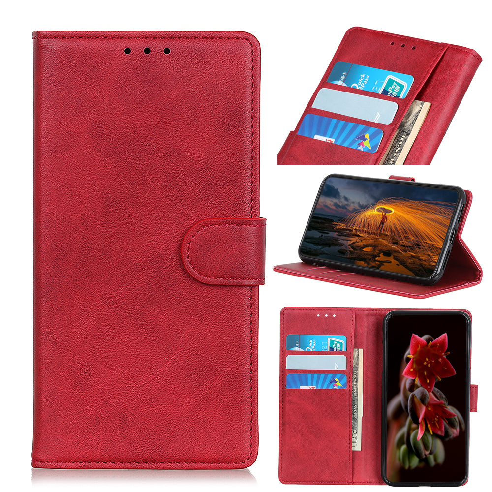 With Stand Wallet PU Leather Stylish Shell for Samsung Galaxy S20 FE/S20 Fan Edition/S20 FE 5G/S20 Fan Edition 5G/S20 Lite - Red