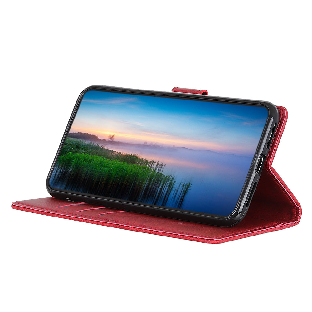 With Stand Wallet PU Leather Stylish Shell for Samsung Galaxy S20 FE/S20 Fan Edition/S20 FE 5G/S20 Fan Edition 5G/S20 Lite - Red