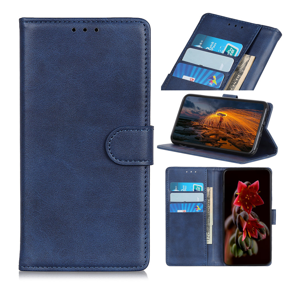 With Stand Wallet PU Leather Stylish Shell for Samsung Galaxy S20 FE/S20 Fan Edition/S20 FE 5G/S20 Fan Edition 5G/S20 Lite - Blue