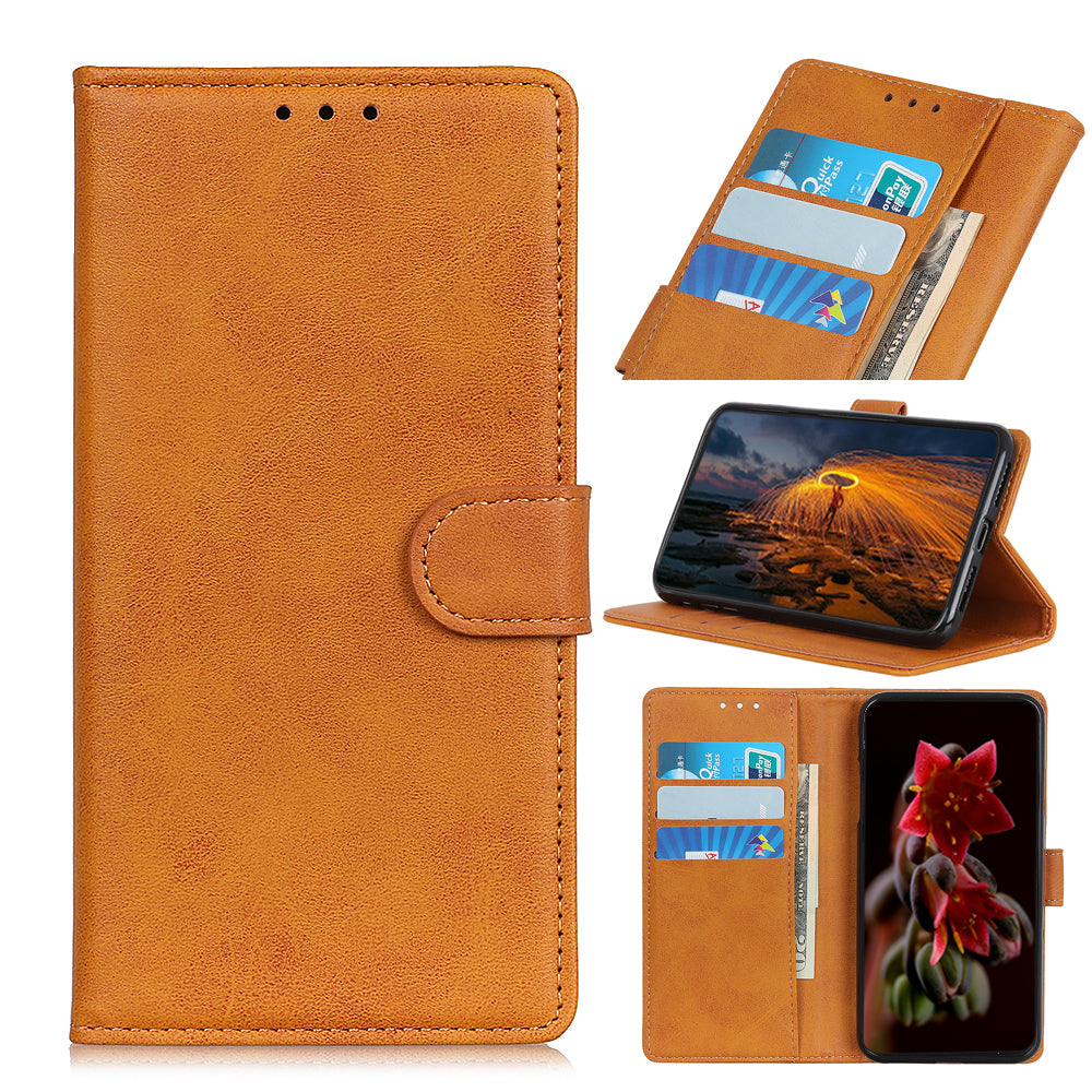 With Stand Wallet PU Leather Stylish Shell for Samsung Galaxy S20 FE/S20 Fan Edition/S20 FE 5G/S20 Fan Edition 5G/S20 Lite - Brown