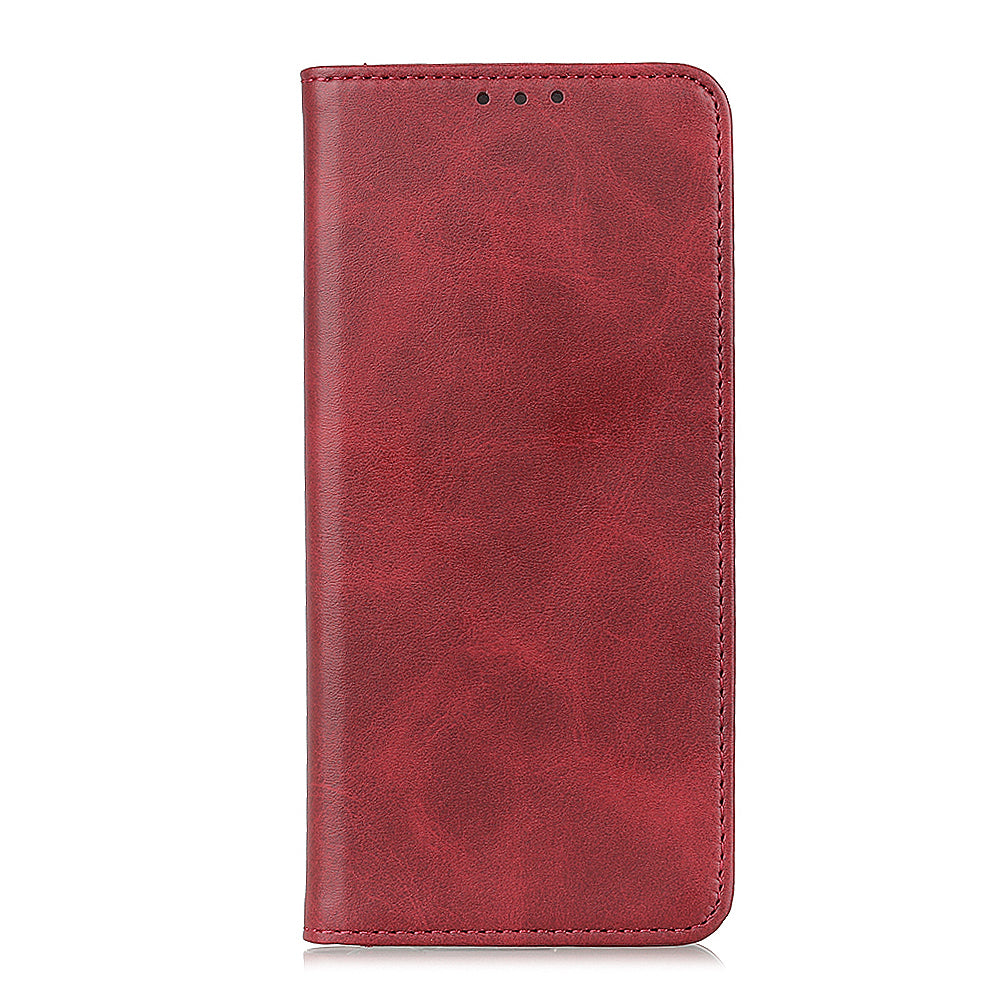 Magnetic Closure Scratch-resistant Split Leather Phone Cover for Samsung Galaxy S20 FE/S20 Fan Edition/S20 FE 5G/S20 Fan Edition 5G/S20 Lite - Red