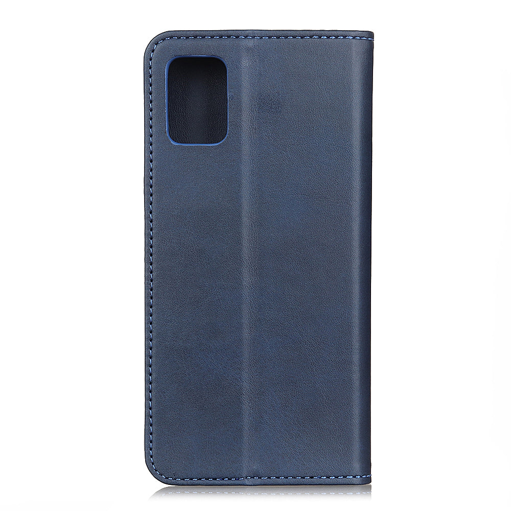 Magnetic Closure Scratch-resistant Split Leather Phone Cover for Samsung Galaxy S20 FE/S20 Fan Edition/S20 FE 5G/S20 Fan Edition 5G/S20 Lite - Blue