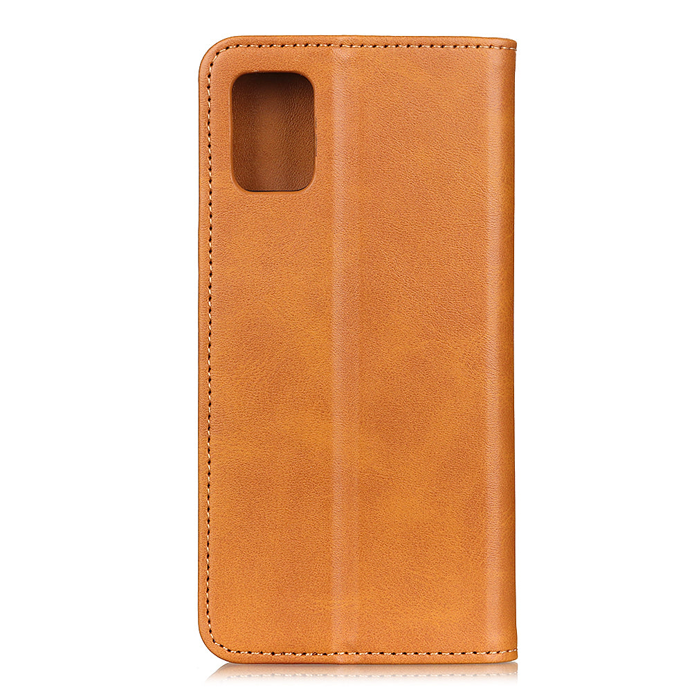 Magnetic Closure Scratch-resistant Split Leather Phone Cover for Samsung Galaxy S20 FE/S20 Fan Edition/S20 FE 5G/S20 Fan Edition 5G/S20 Lite - Brown