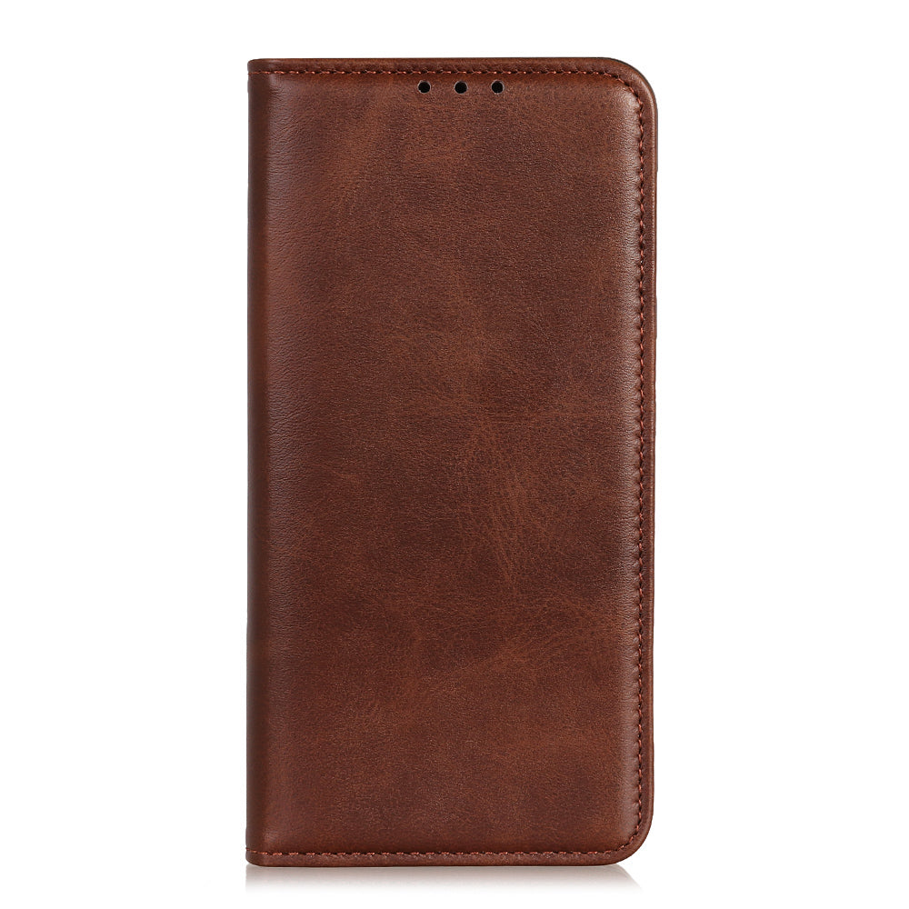 Magnetic Closure Scratch-resistant Split Leather Phone Cover for Samsung Galaxy S20 FE/S20 Fan Edition/S20 FE 5G/S20 Fan Edition 5G/S20 Lite - Coffee