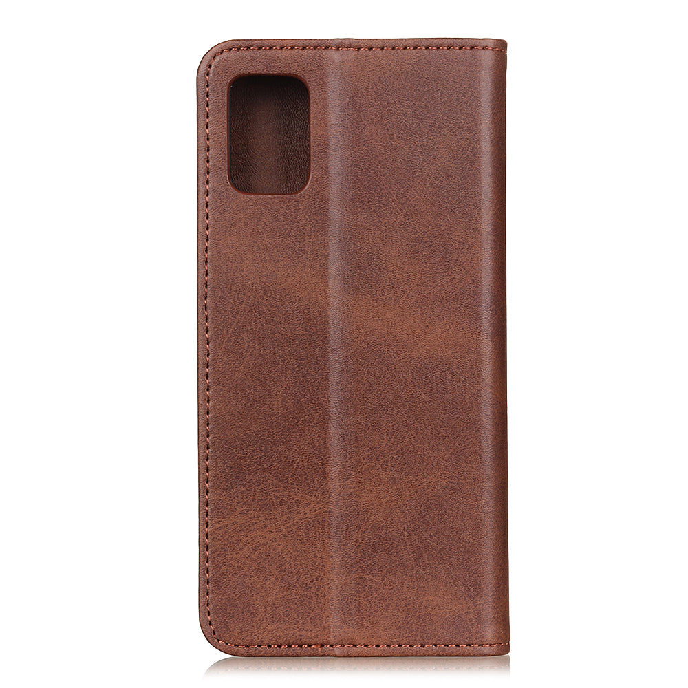 Magnetic Closure Scratch-resistant Split Leather Phone Cover for Samsung Galaxy S20 FE/S20 Fan Edition/S20 FE 5G/S20 Fan Edition 5G/S20 Lite - Coffee