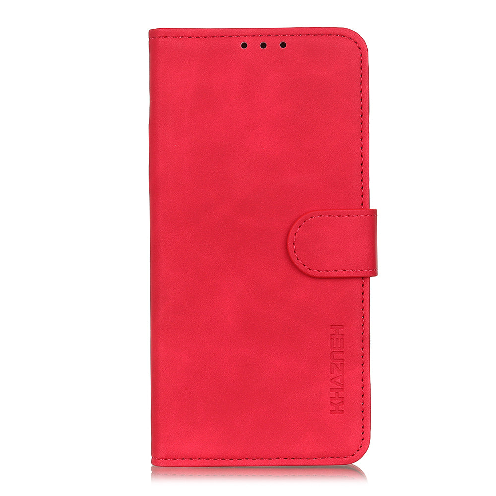 KHAZNEH Retro Leather Wallet Phone Shell for Samsung Galaxy S20 Fan Edition/S20 Lite - Red