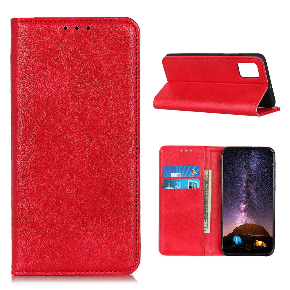 Crazy Horse Texture Leather Auto-absorbed Cover for Samsung Galaxy S20 FE/S20 Fan Edition/S20 FE 5G/S20 Fan Edition 5G/S20 Lite/S20 Lite - Red