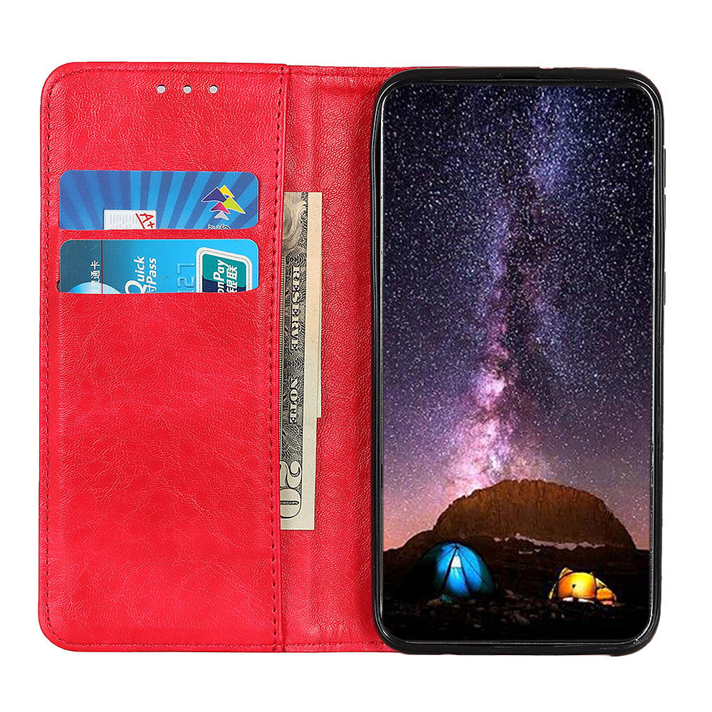 Crazy Horse Texture Leather Auto-absorbed Cover for Samsung Galaxy S20 FE/S20 Fan Edition/S20 FE 5G/S20 Fan Edition 5G/S20 Lite/S20 Lite - Red