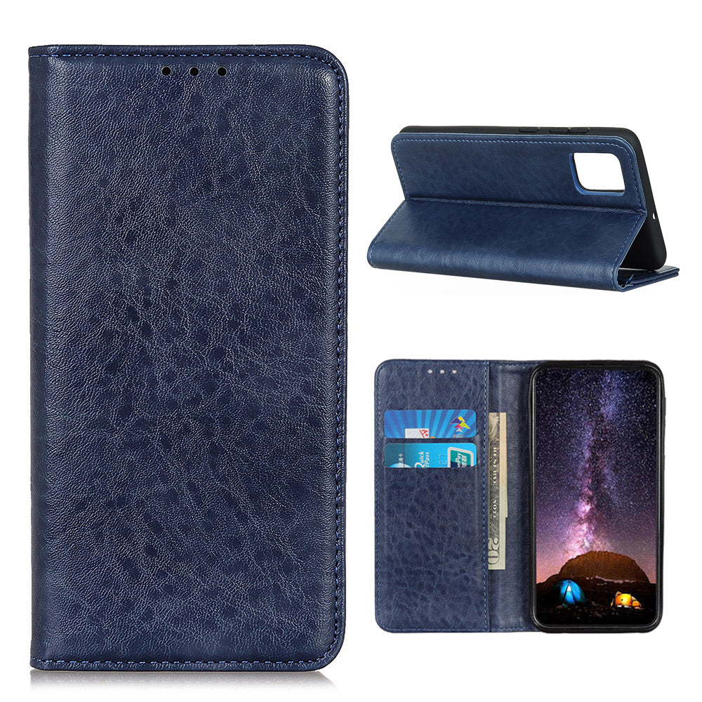 Crazy Horse Texture Leather Auto-absorbed Cover for Samsung Galaxy S20 FE/S20 Fan Edition/S20 FE 5G/S20 Fan Edition 5G/S20 Lite/S20 Lite - Blue