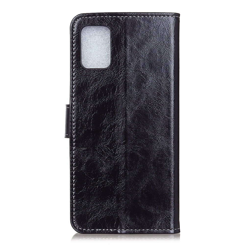 Crazy Horse Leather with Wallet Shell for Samsung Galaxy S20 FE/S20 Fan Edition/S20 FE 5G/S20 Fan Edition 5G/S20 Lite/S20 Lite - Black