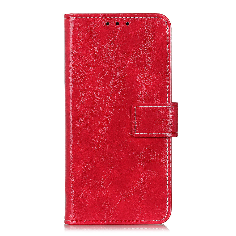 Crazy Horse Leather with Wallet Shell for Samsung Galaxy S20 FE/S20 Fan Edition/S20 FE 5G/S20 Fan Edition 5G/S20 Lite/S20 Lite - Red