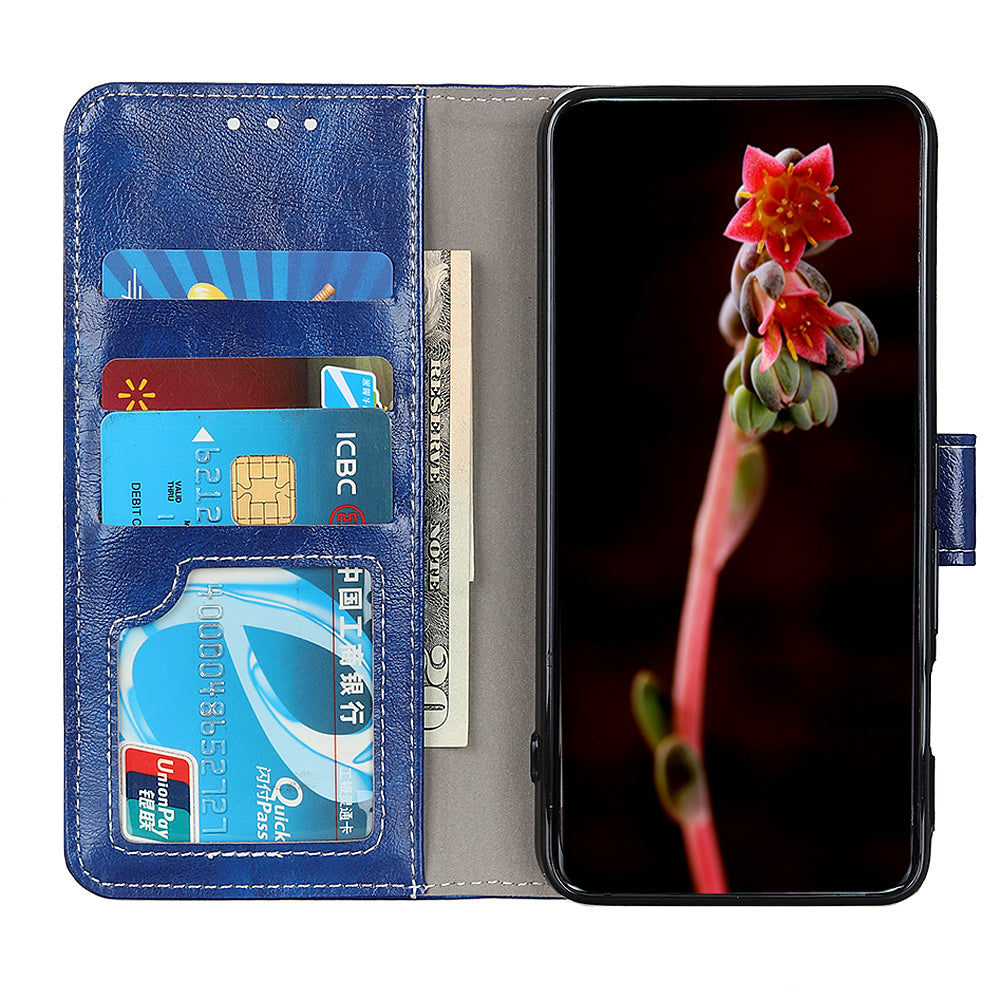 Crazy Horse Leather with Wallet Shell for Samsung Galaxy S20 FE/S20 Fan Edition/S20 FE 5G/S20 Fan Edition 5G/S20 Lite/S20 Lite - Blue