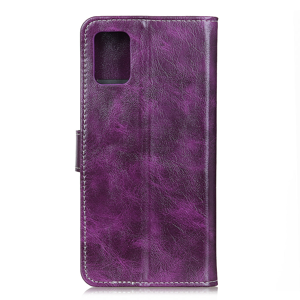 Crazy Horse Leather with Wallet Shell for Samsung Galaxy S20 FE/S20 Fan Edition/S20 FE 5G/S20 Fan Edition 5G/S20 Lite/S20 Lite - Purple