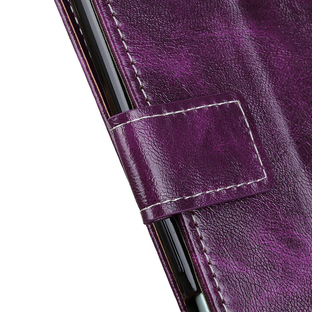 Crazy Horse Leather with Wallet Shell for Samsung Galaxy S20 FE/S20 Fan Edition/S20 FE 5G/S20 Fan Edition 5G/S20 Lite/S20 Lite - Purple