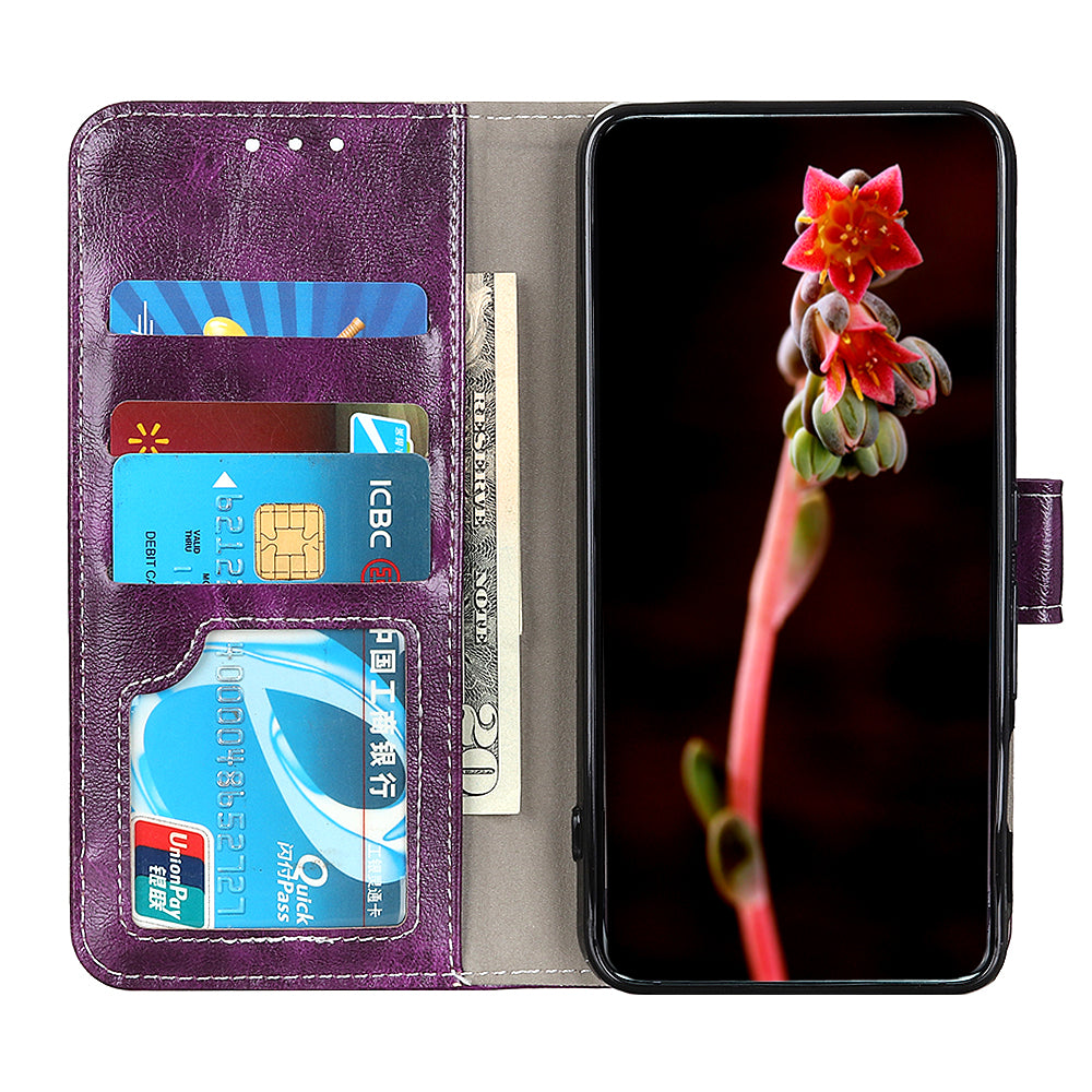 Crazy Horse Leather with Wallet Shell for Samsung Galaxy S20 FE/S20 Fan Edition/S20 FE 5G/S20 Fan Edition 5G/S20 Lite/S20 Lite - Purple