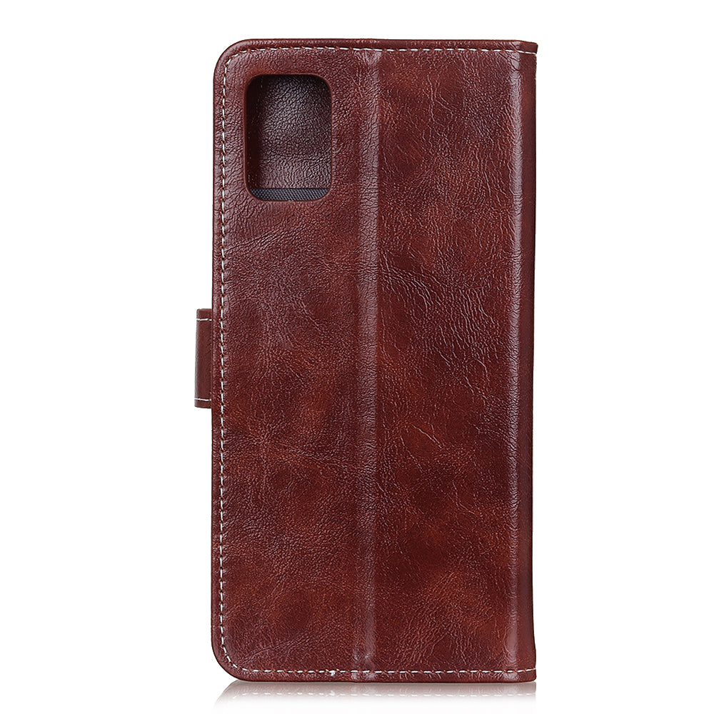 Crazy Horse Leather with Wallet Shell for Samsung Galaxy S20 FE/S20 Fan Edition/S20 FE 5G/S20 Fan Edition 5G/S20 Lite/S20 Lite - Brown